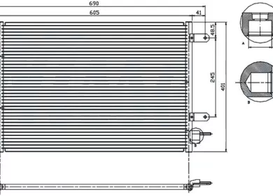 Радиатор кондиционера AUDI A4 01-07 / A6 2.0 / 3.0 01-04 / ALLROAD 4.2 00-06 Краснодар